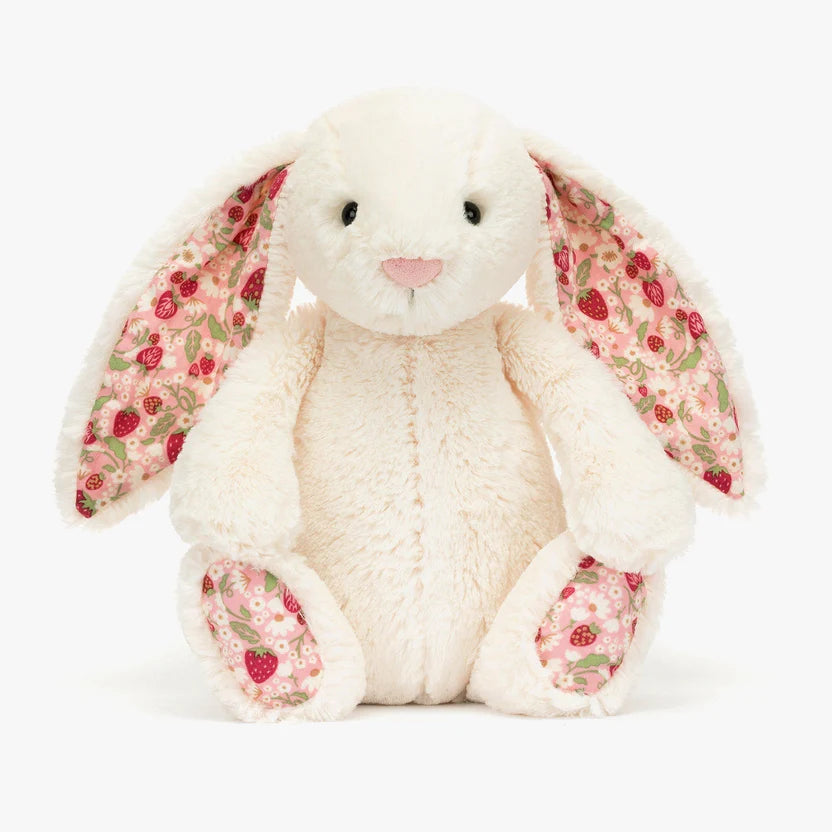 Jellycat Blossom Cream Bunny Berry – Soft Cuddly Bunny with Floral Ears