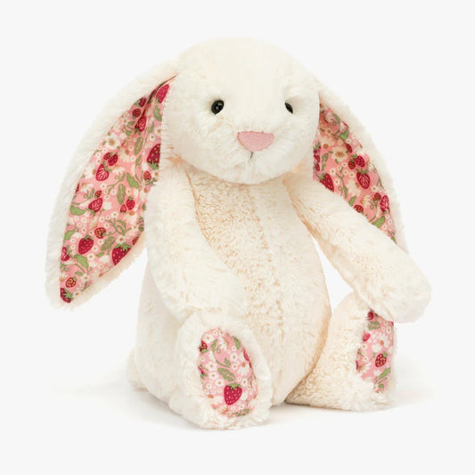 Jellycat Blossom Cream Bunny Berry – Soft Cuddly Bunny with Floral Ears