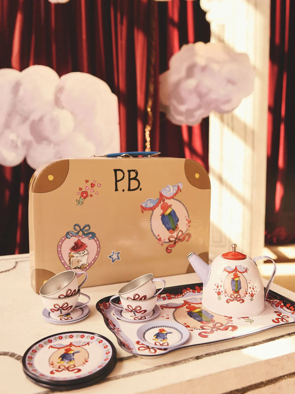 Cath Kidston Paddington Kids Play Tea Set – Blue & Brown | Pretend Play Toy Set