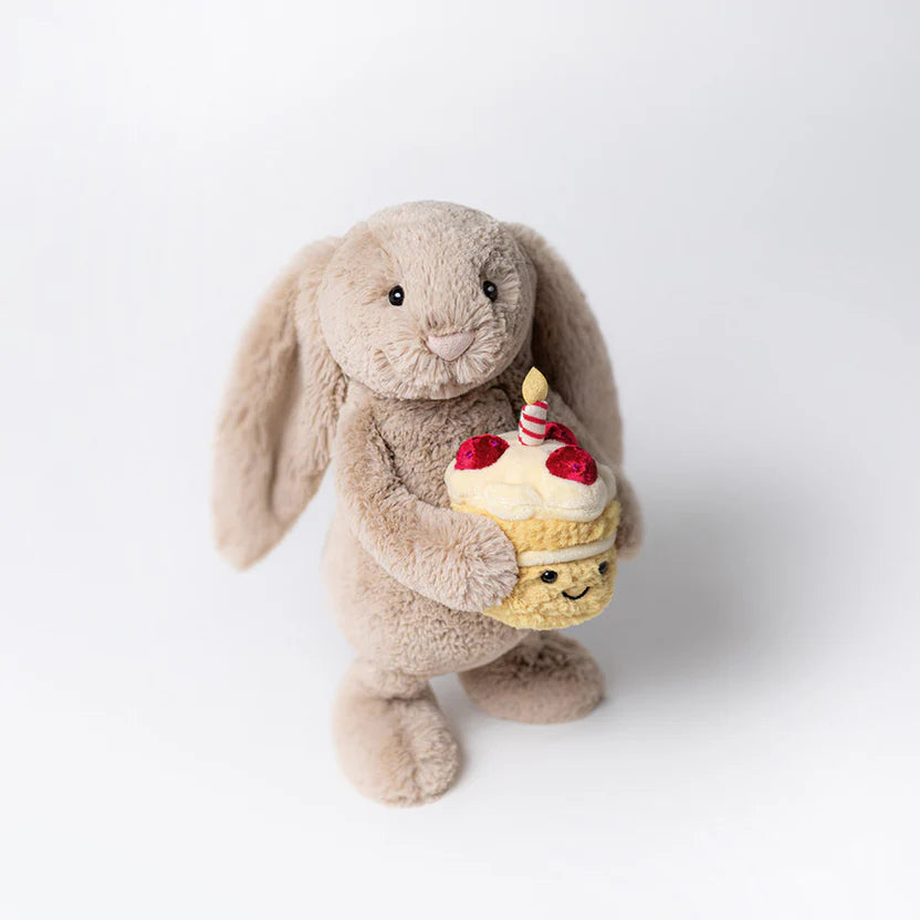 Jellycat Bashful Beige Bunny Birthday – Cute Celebration Plush Toy